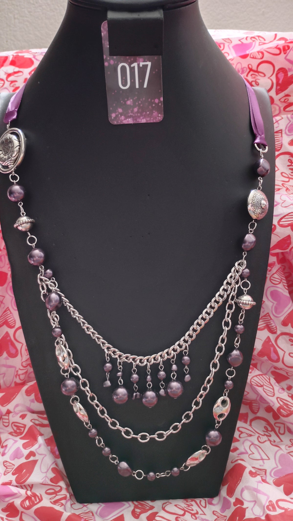 All the trimming purple necklace