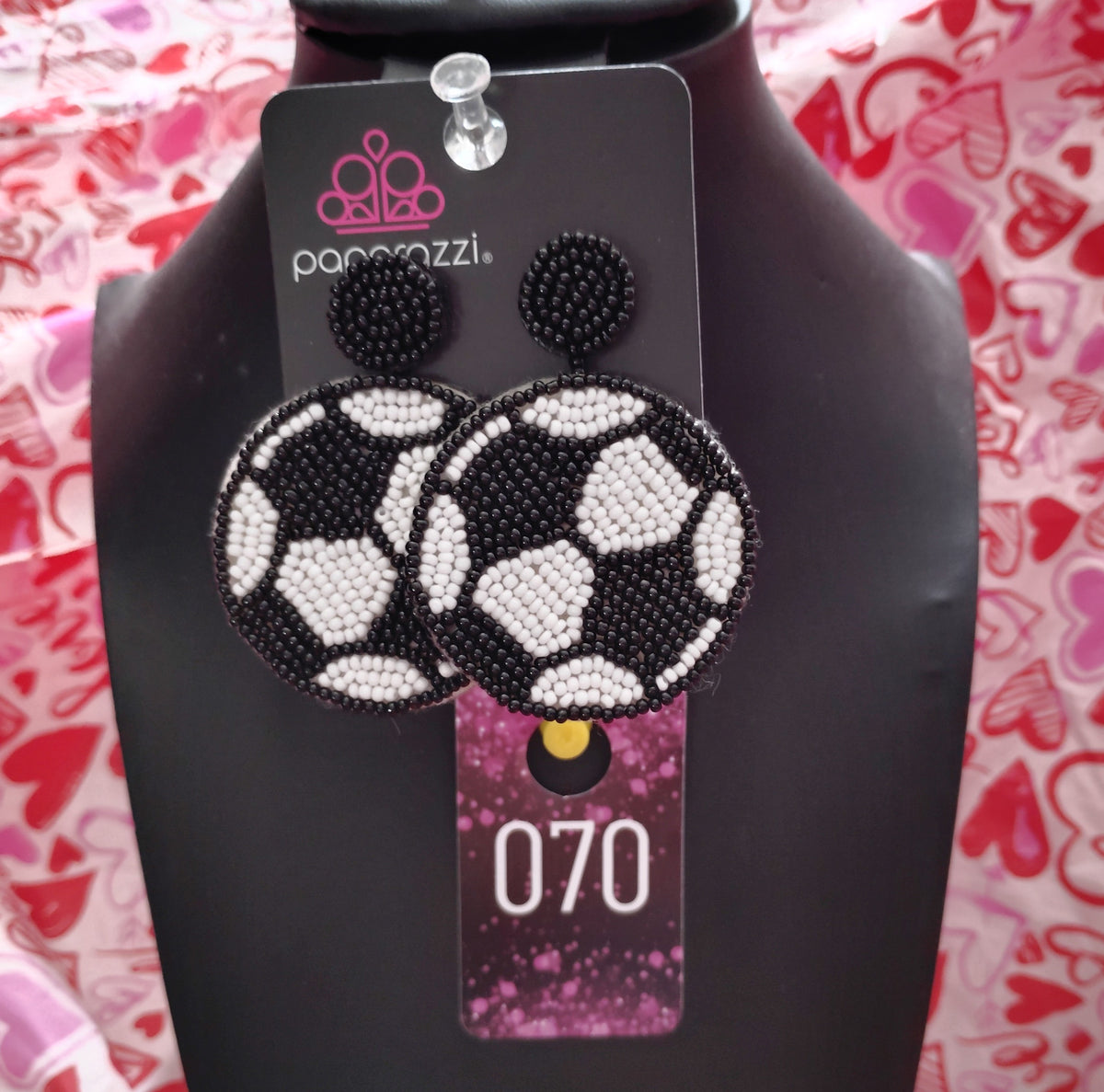 Soccer ball earrings