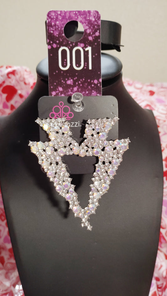 Electric white earrings