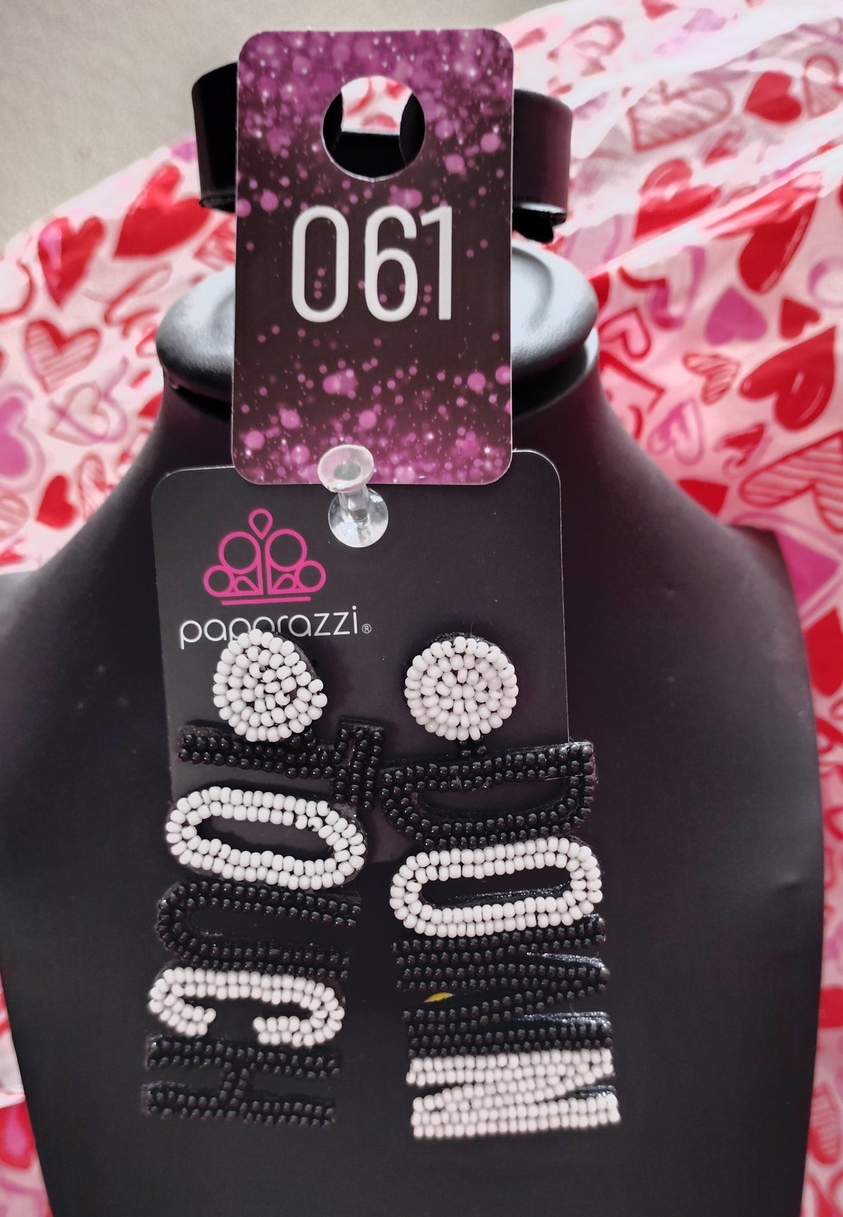 Blk&white touch down earrings