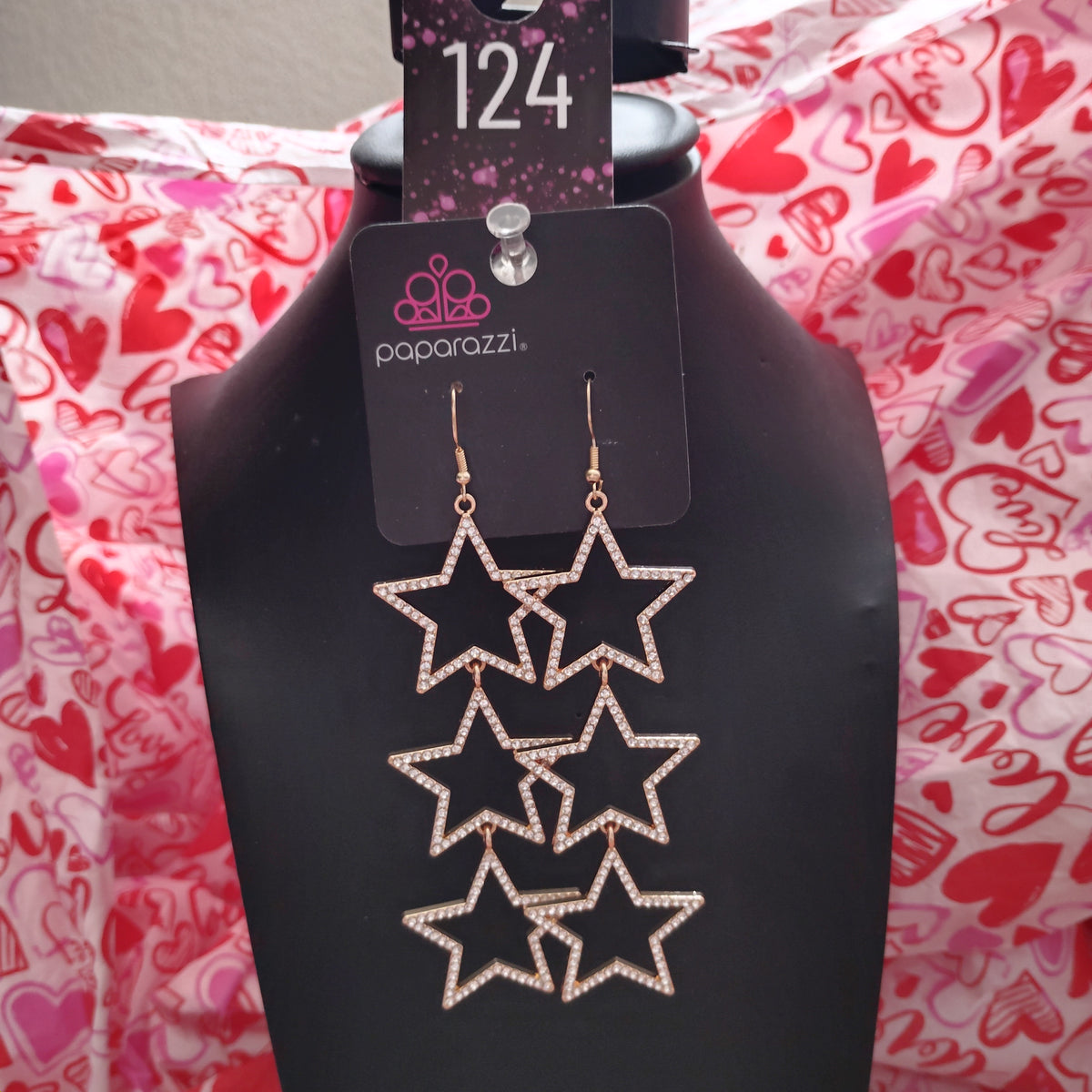 Star crossed gold earrings