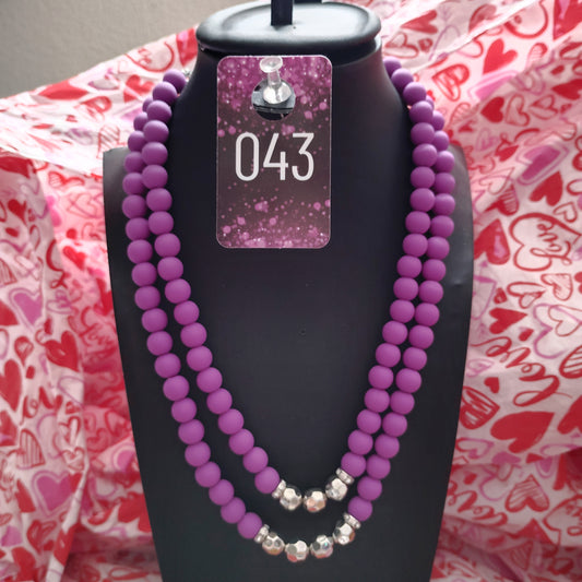 Purple silver necklace