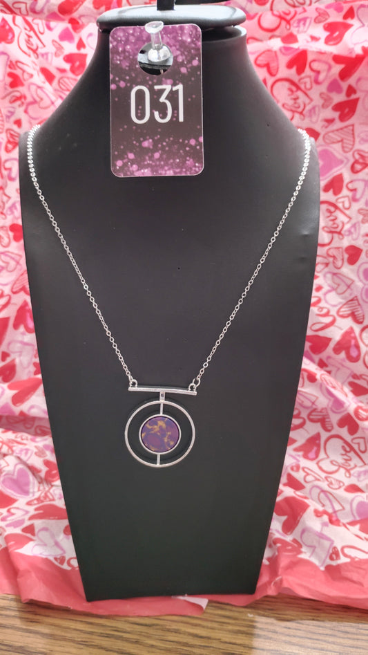 Purple round necklace
