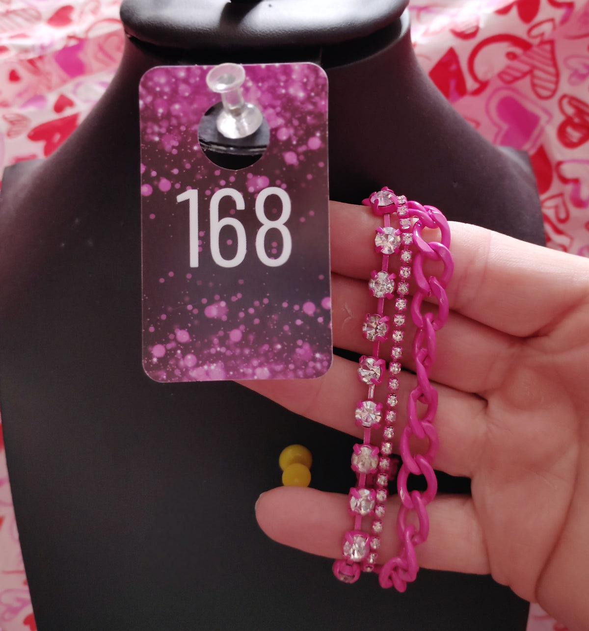 Canvas pink bracelet